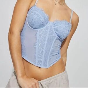 Garage Chrishell Lace Mesh Bustier Top NWOT